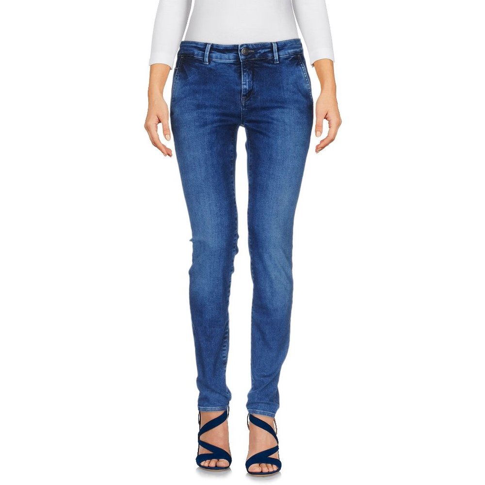 CARE LABEL jeans blue denim pants mid rise faded effect